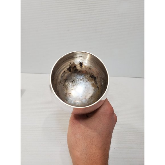 Vintage metal Goblet Chalice Wine Cup Modern Mid Century Metal Glasses Stemware - Picture 6 of 10